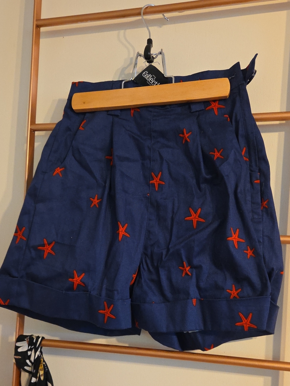 Collectif  Navy Starfish High-waisted Shorts